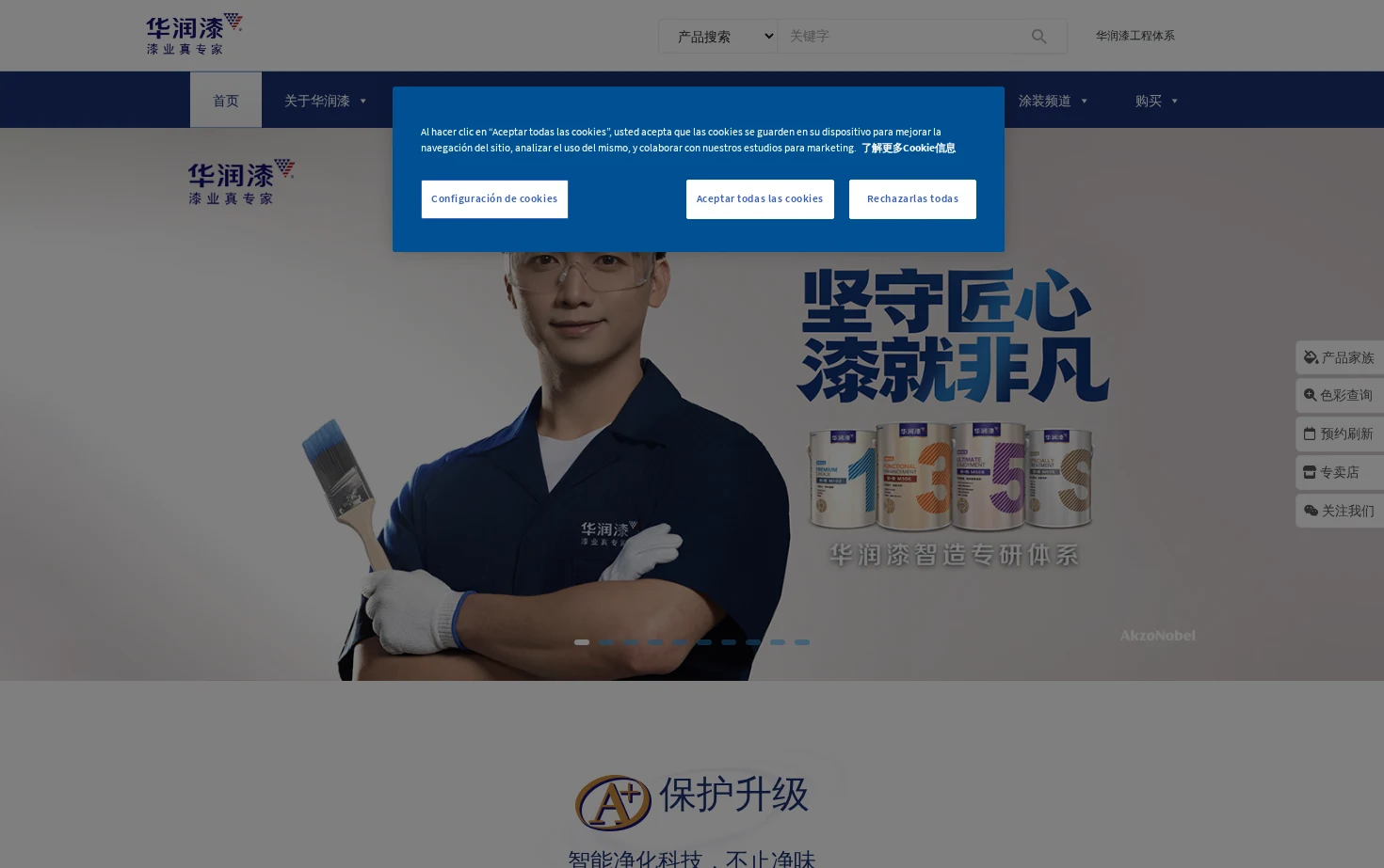 华润漆,漆业真专家 页面快照